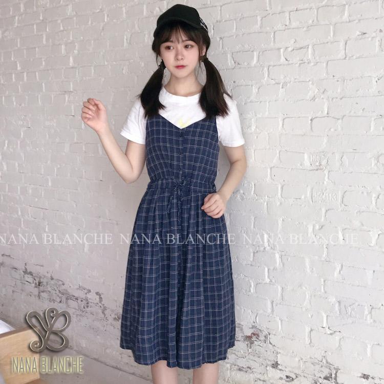 Nana Blanche Atha Overalls Rok Panjang Wanita - 8857 Biru Tua
