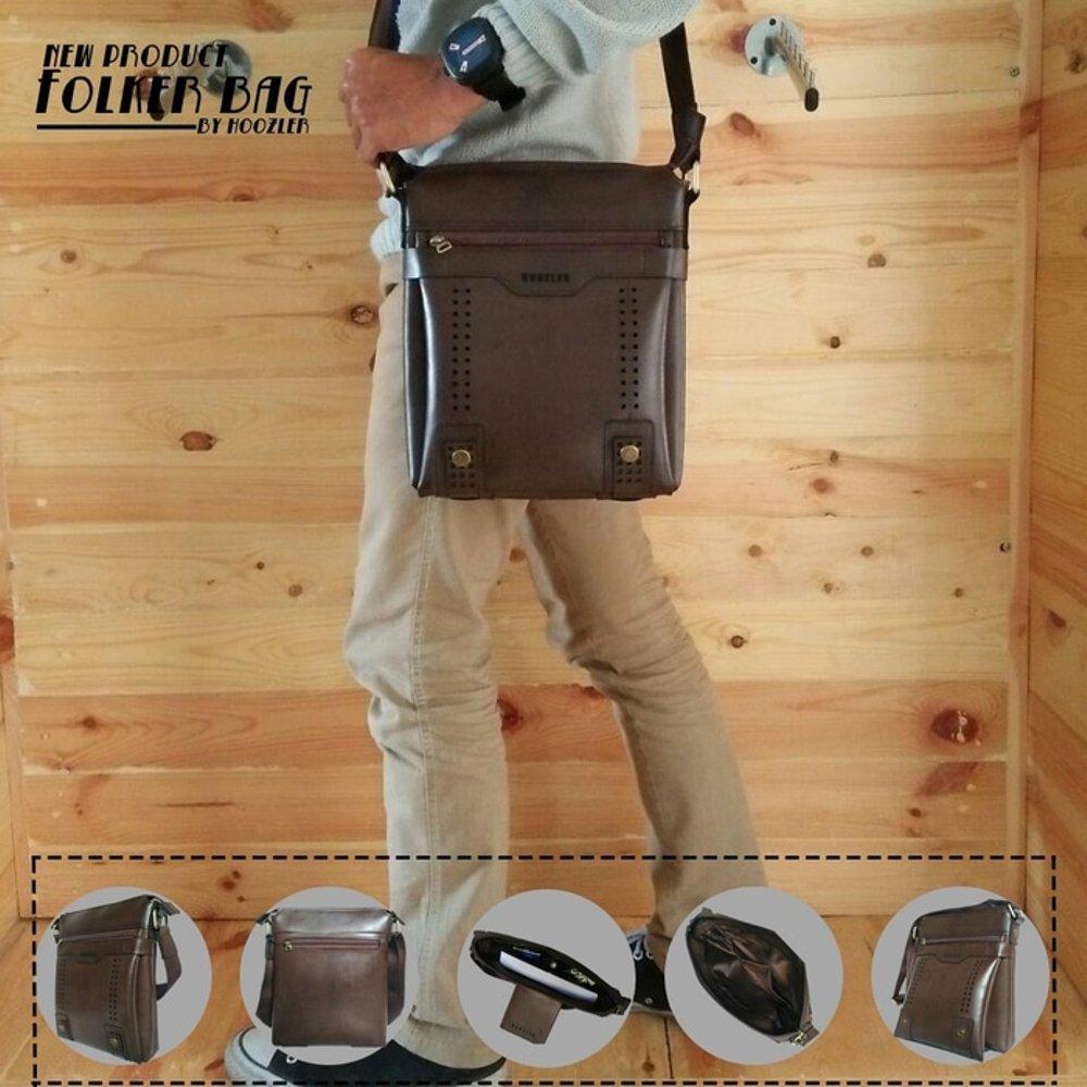 Tas Kulit Pria Branded Terbaru, Folker Sling Bag
