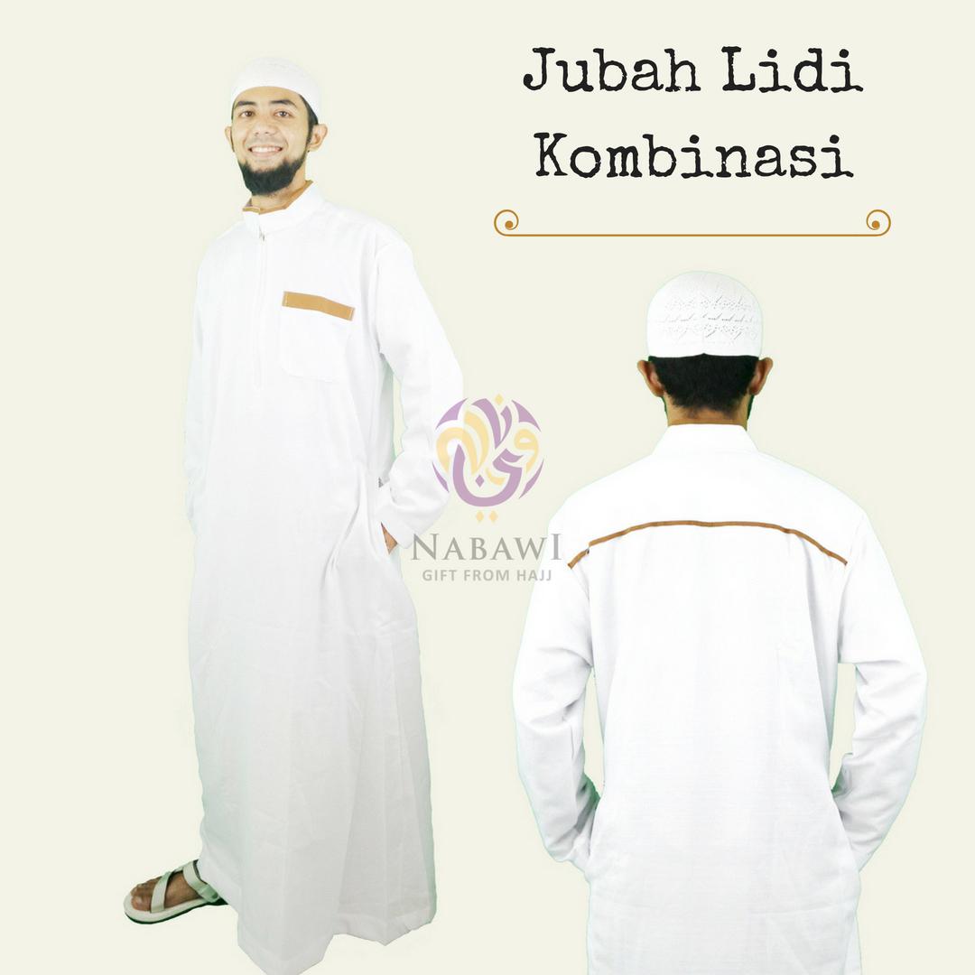 Gamis Jubah Lidi Kombinasi Busana Muslim Pria Perlengkapan Haji Umroh