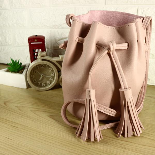 Firdaus Fashion - Tas Selempang / Sling Bucket Bag MINISO PU Import
