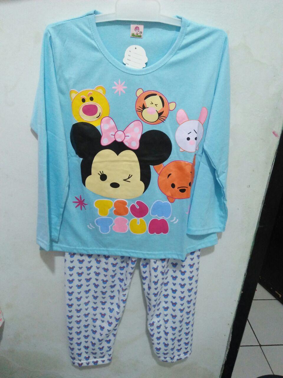 BAJU STELAN ANAK PEREMPUAN TSUM-TSUM SIZE M , L , XL , XXL
