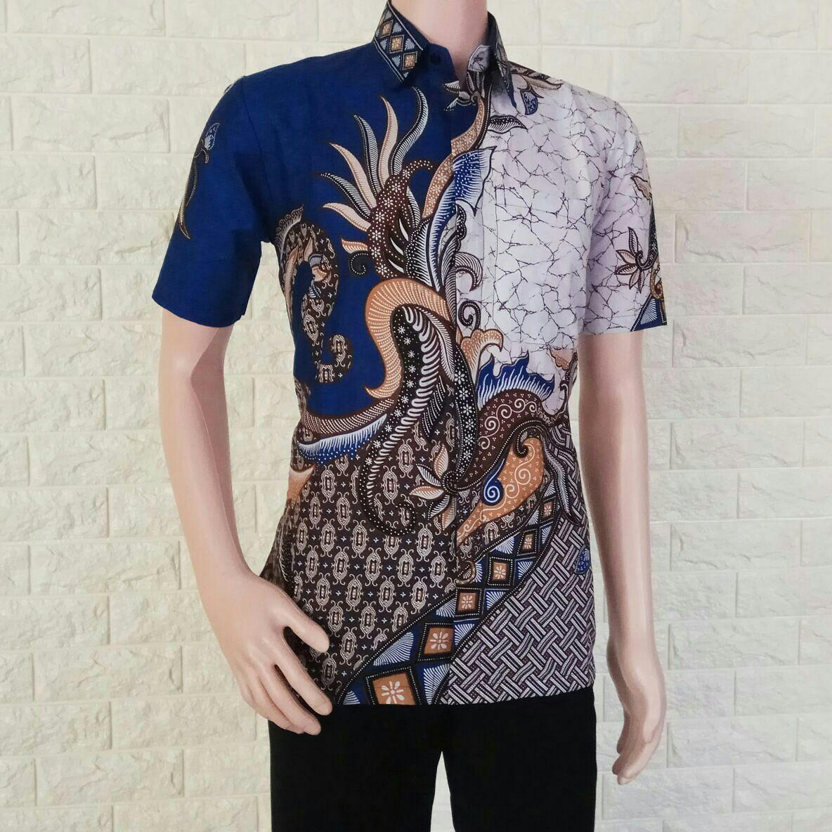 The Cheapest Price Model Baju Batik Pria Kombinasi Casual Terbaru