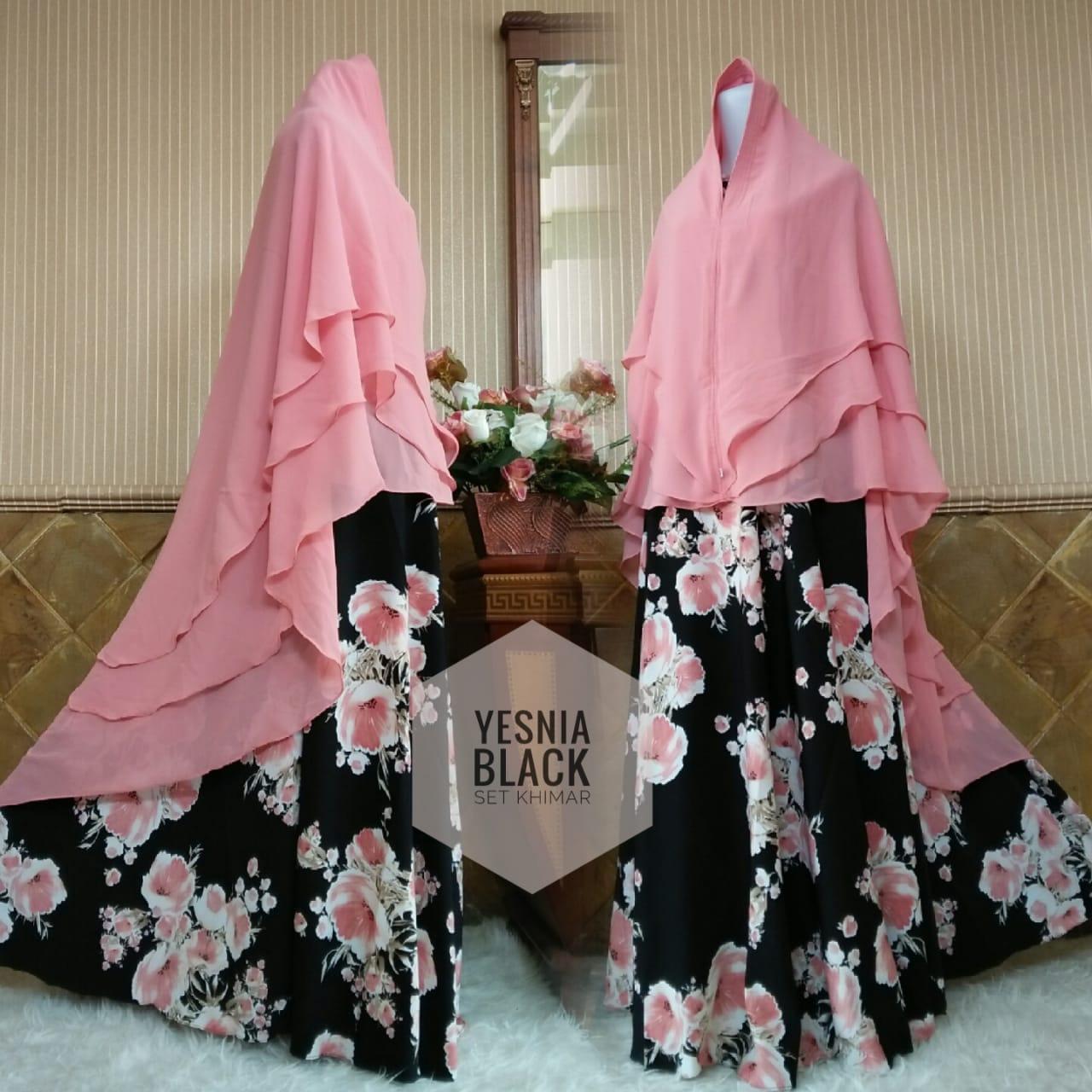 lonics gamis monalisa YESNIA BLACK SET gamis syari gamis busui gamis motif murah gamis wolfish gamis hamil gamis pesta fashion muslimah dress gamis mayung gamis muslim gamis lebaran gamis kantor gamis harian kaftan tunik muslim gamis jumbo hijab khimar