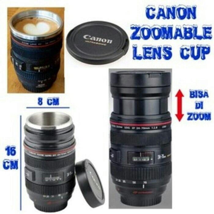 ORIGINAL!!! MUG LENSA / THERMOS STAINLESS / GELAS KAMERA/CANON ZOOMABLE LENS CUP - uxRHJA