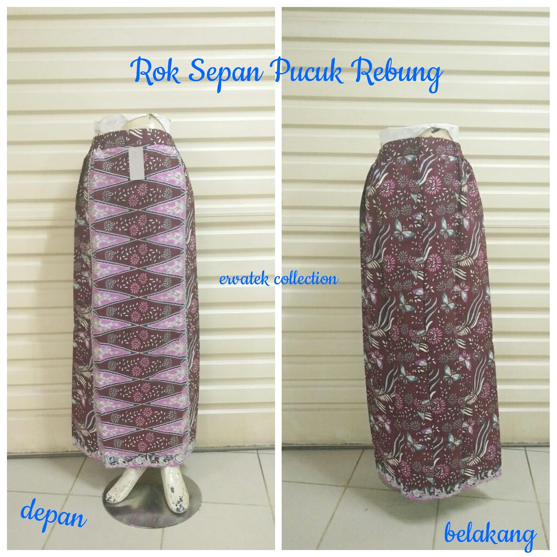ROK SEPAN TUMPAL ST31 MOTIF PUCUK REBUNG BETAWI WARNA MARUN PINK / BAWAHAN BATIK KEBAYA