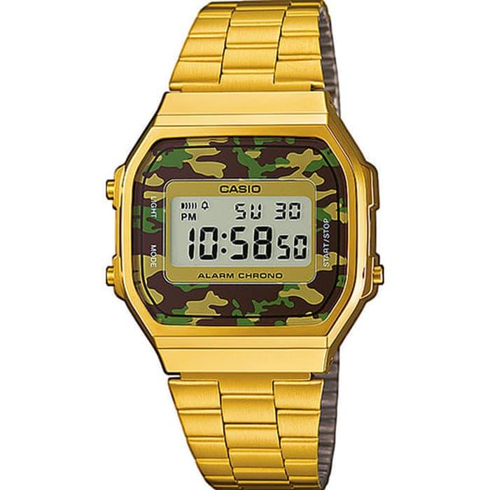 Casio Vintage Digital Jam Tangan Wanita Gold A168WEGC-3E Original