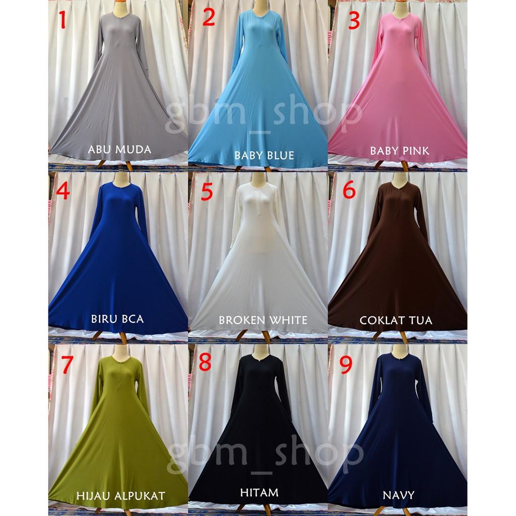 gbm_shop L3/XXL Gamis Polos Jersey / Baju Muslim / Gamis Jersey Ready 34 Warna Hijau Muda L3