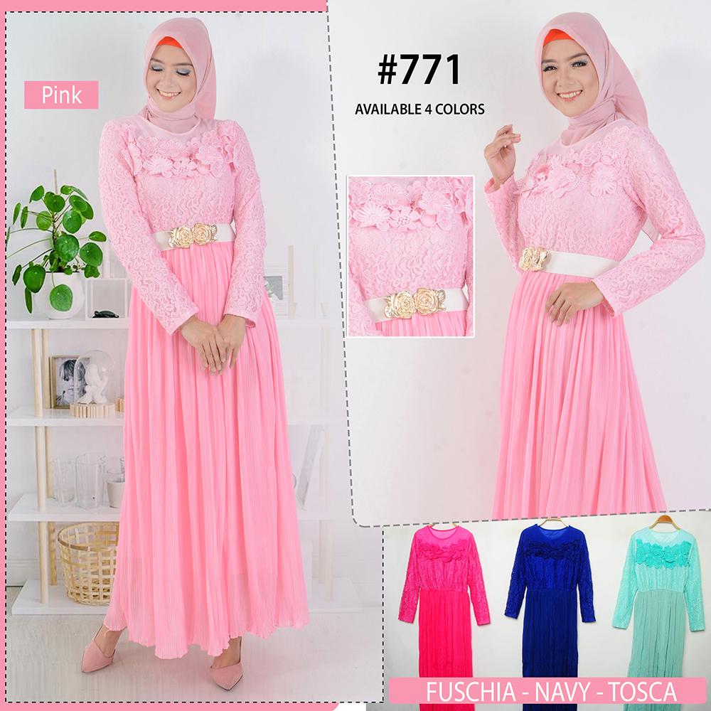 Gamis - Dress Maxi - gamis Wanita - 771 - Brokat