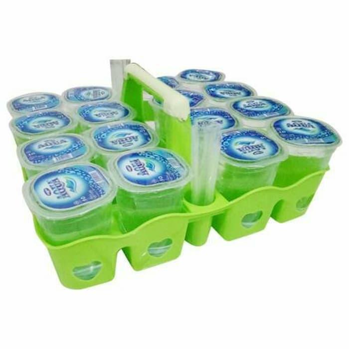 Rak Aqua Gelas isi 16 / Tempat Minum Aqua Golden Sunkist