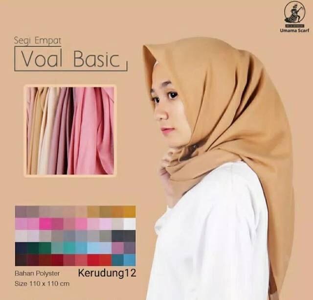 BASIC VOAL POLOS BY UMAMA JILBAB SEGIEMPAT HIJAB SEGI EMPAT KERUDUNG SCARF SQUARE