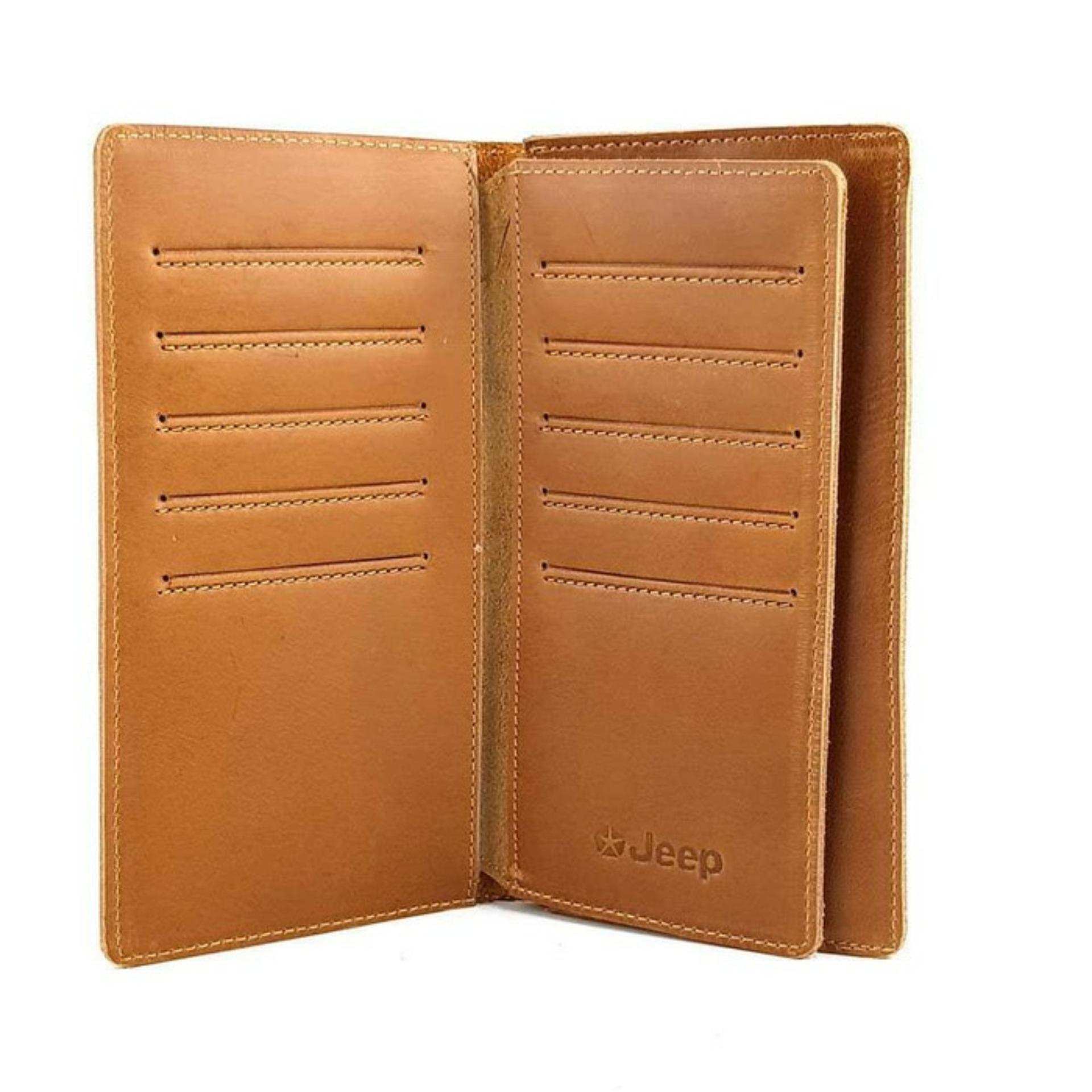 Dompet Panjang Wanita/Pria Kulit Sapi Asli Import Super Premium - Coklat