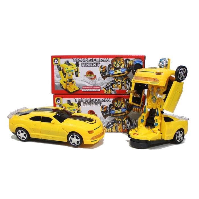 Diskon 10%!! Mobil Robot Transformer Nyala Bumblebee Robot Transform Car - ready stock