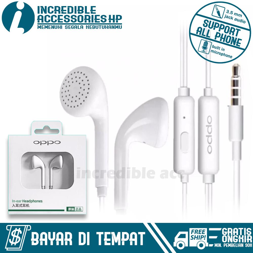 Headset Oppo F1s / Oppo A59 Handsfree Earphone Headset OPPO MH133 HD Audio 3.5mm Jack In-Ear Music Earphone - Putih