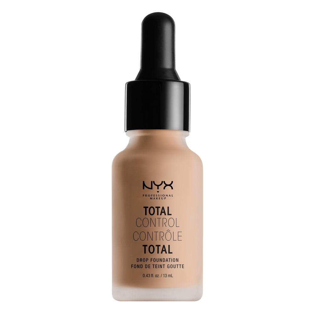 NYX Professional Makeup Total Control Drop Foundation Soft Beige - Alas Bedak Cair/Liquid Hasil Matte Untuk Kulit Normal Dan Berminyak Termasuk Dropper/Pipet