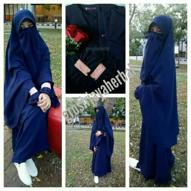 Gamis syari cadar tali termurah (satu set)