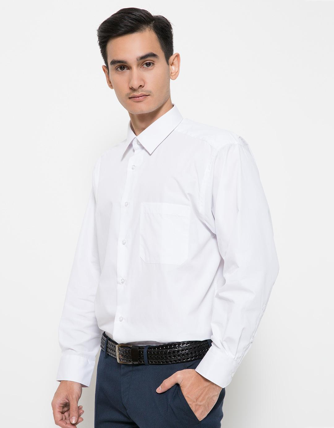 KEMEJA PUTIH LENGAN PANJANG REGULER FIT ALISAN ( LONG SLEVE SHIRT- WHITE)