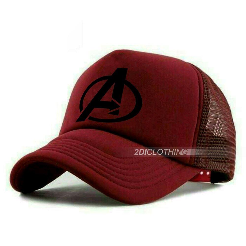 Topi distro trucker avenger maroon casual premium quality