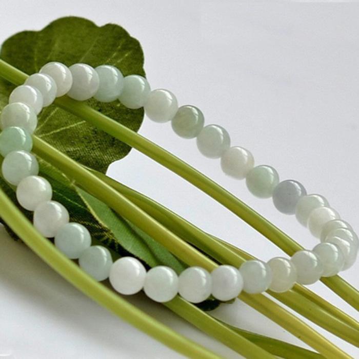 Gelang Batu Giok Natural Burma / Myanmar 6Mm