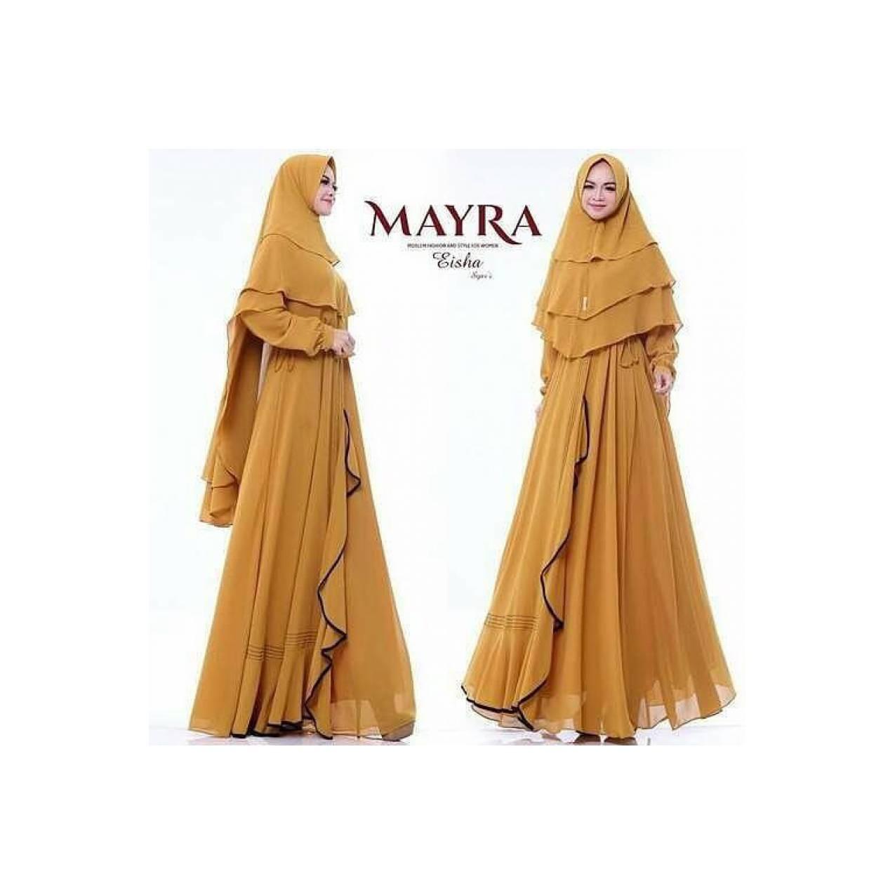 GAMIS SYARI MAYRA MERK EISHA kuning kunyit