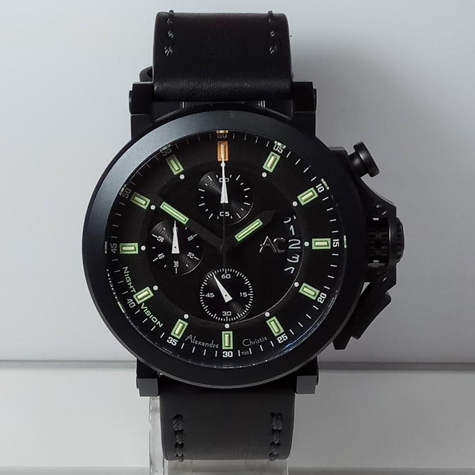 Alexandre Christie Jam Tangan Pria Alexandre Christie AC9200NMC AC Collection Night Vision Black