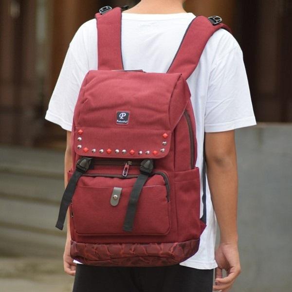 Tas Ransel Backpack Palo Alto Power Land Original Kanvas Merah Marun