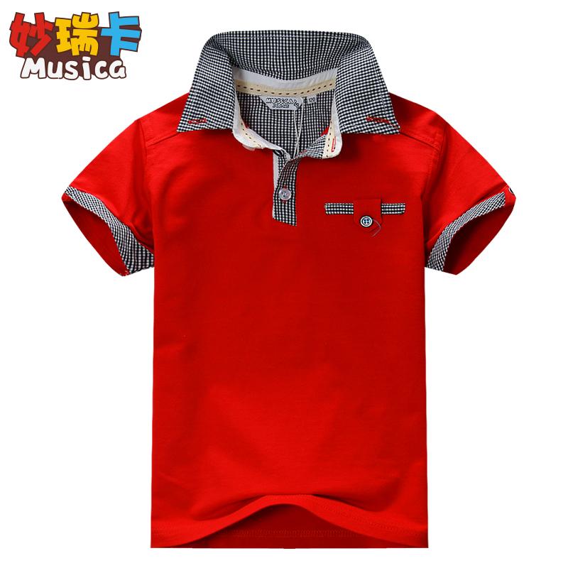 Baju Lengan Pendek Anak Laki-laki Baju Kaos Pakaian Anak-anak Pakaian Musim Panas 2018 Model Baru Pria Perawan Besar Kerah Turndown Baju Kaos Anak-anak Polo Shirt Versi Korea Atasan