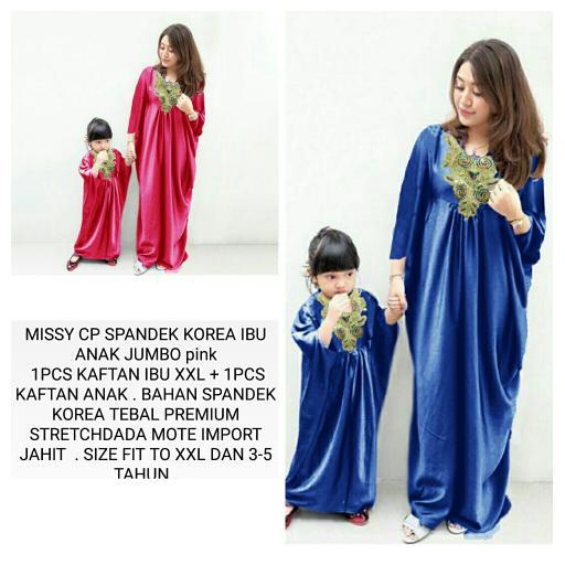 jakarta couple dress muslim pasangan elegant ibu dan anak biru