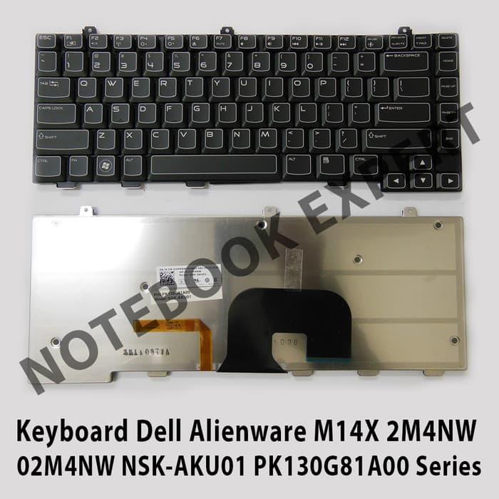 Hemat 10%!! Keyboard Dell Alienware M14X 2M4Nw  02M4Nw Nsk-Aku01 Pk130G81A00 Black - ready stock