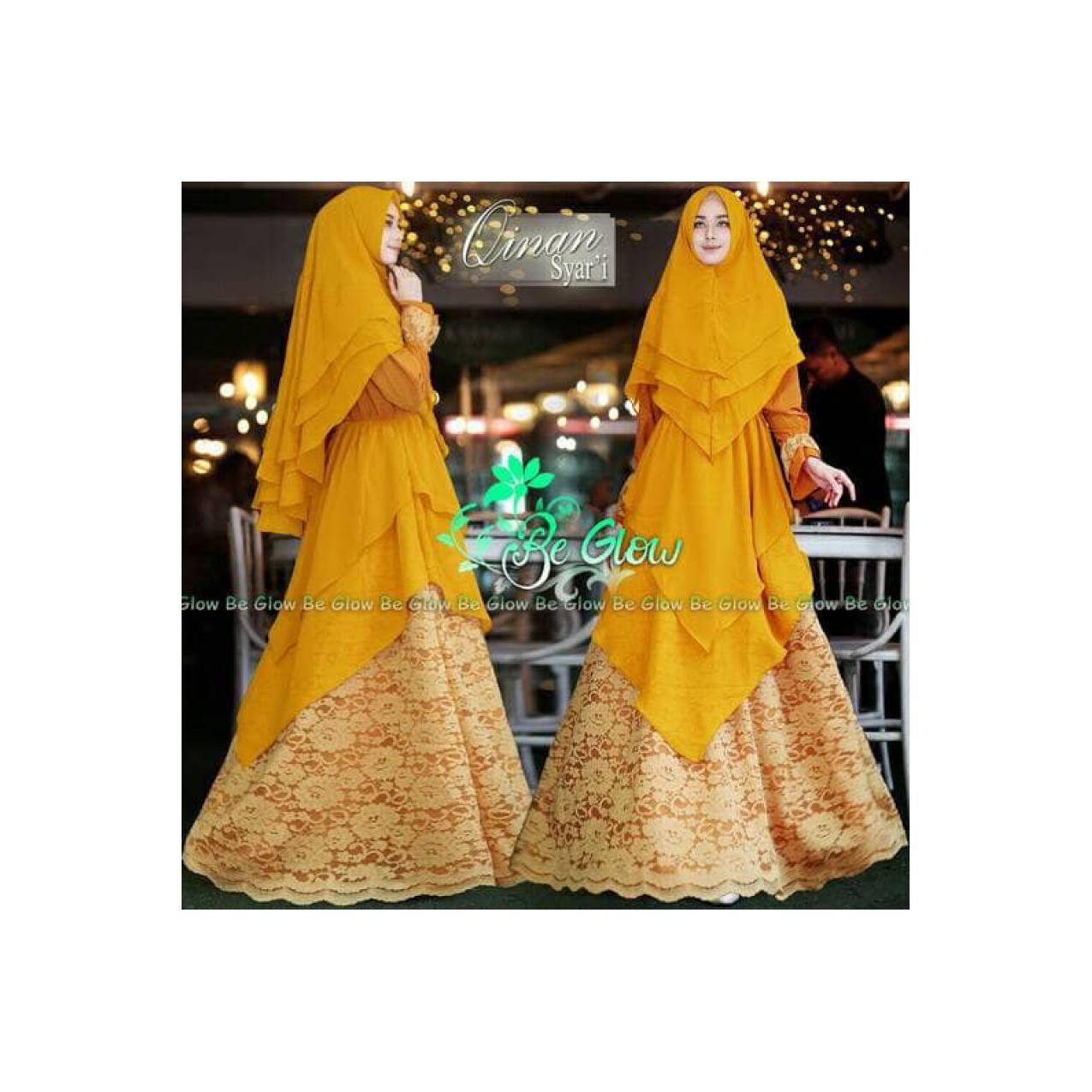 Gamis pesta mewah triangle layers