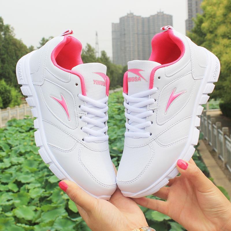 Adalah Gaya Baru Mudah dan Nyaman Tali Wanita Kasual Sepatu Mahasiswa Atletik Sepatu Wanita Kulit Mie Yang sepatu Datar Bawah Daftar Sepatu Lari Shoe Wanita Tour Sepatu-Internasional