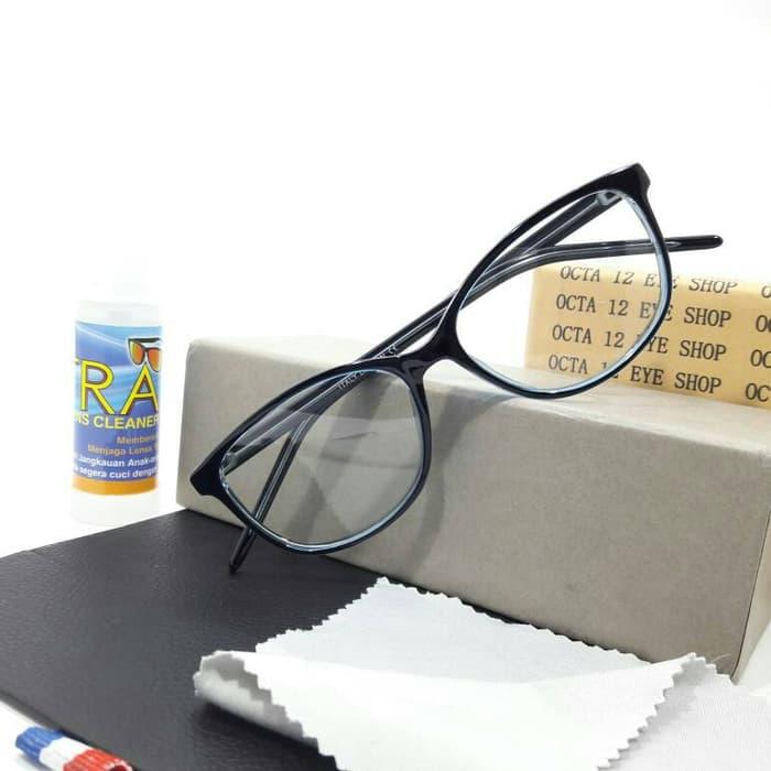 Harga Diskon!! Kacamata Id B021 Hitam Kombinasi Biru + Lensa Minus Dan Anti Radiasi - ready stock