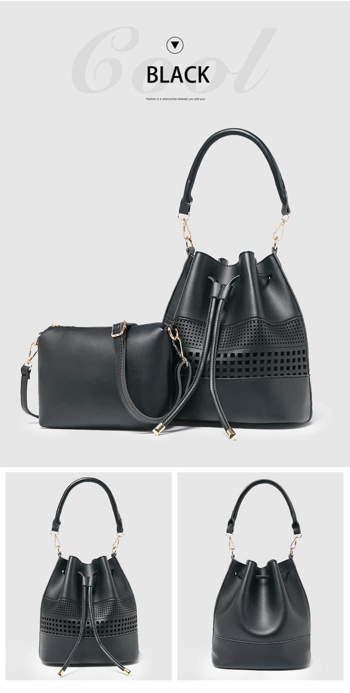 Jual Ch 996 Tas Serut 2in1 Tas Wanita Selempang Black