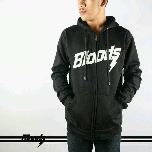 SALE JAKET BLOODS HITAM BASIC HOODIE FLEECE COWOK BOMBER PARKA LEVIS