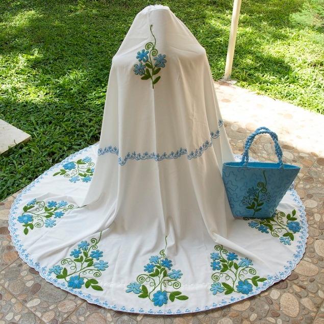 Mukena Bordir Chyntia - Biru