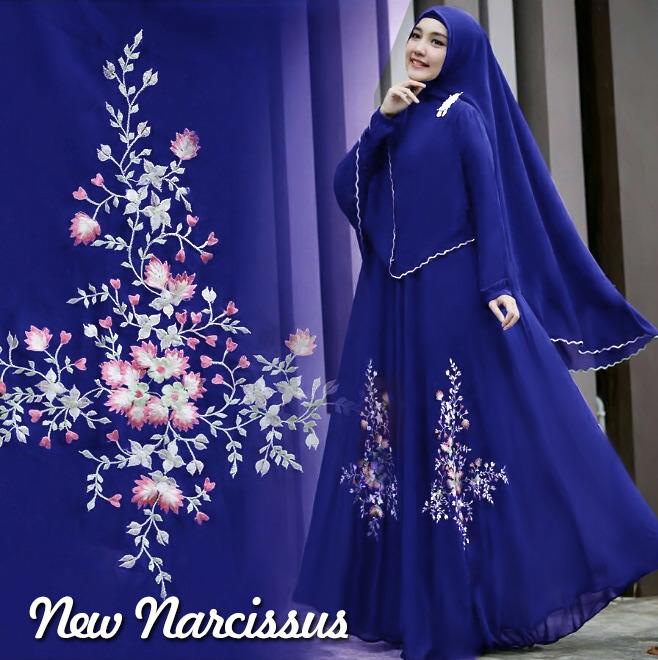 Gamis Narcissus Syari Balotelli HQ + Bergo Renda Pikok Benhur