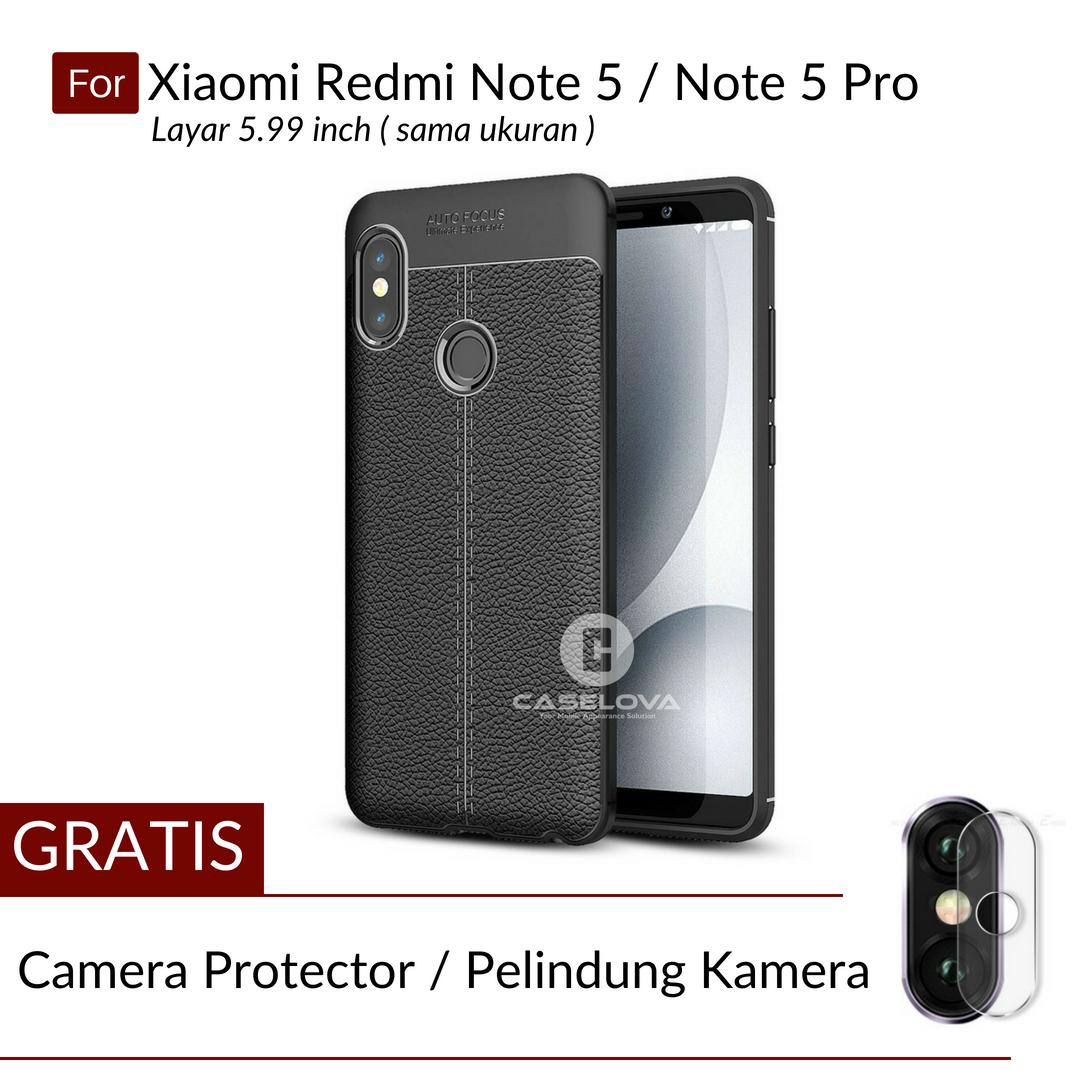 Caselova Ultimate Experience Shockproof Premium Quality Hybrid Case For Xiaomi Redmi Note 5 / Note 5 Pro Layar 5.99 inch ( sama ukuran ) - Black + Gratis Camera Protector Pelindung Kamera
