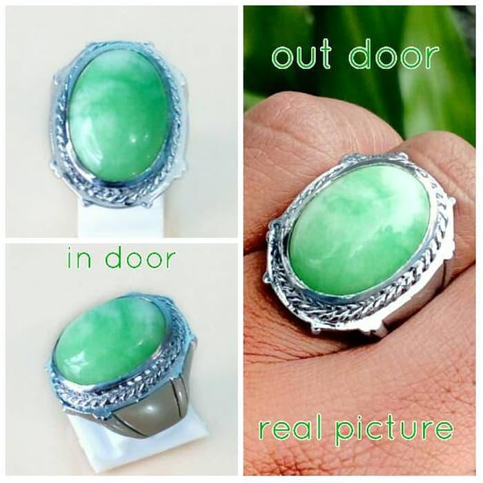 HARGA SPESIAL!!! Cincin Giok China Dengan Ring Tanam Tampil Mewah Dan Elegan