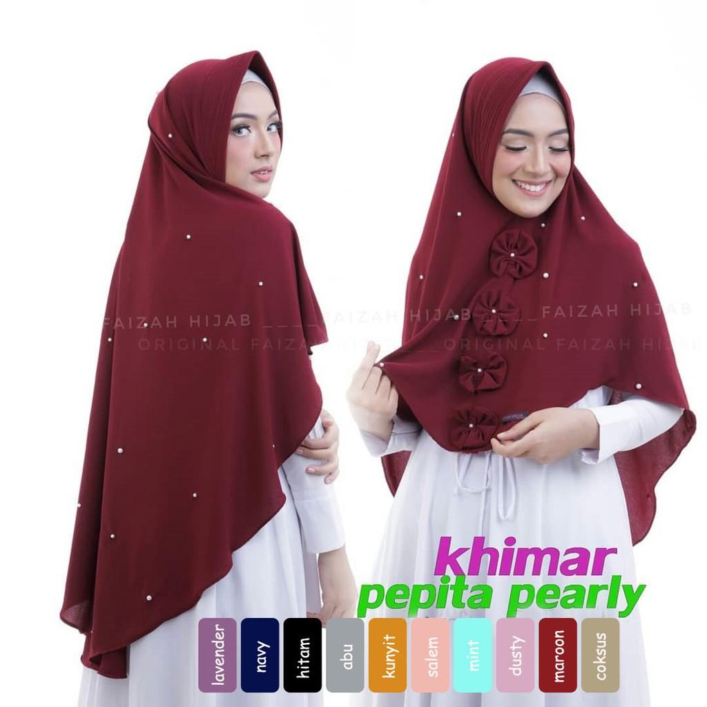 Khimar Dphepita Maroon / JILBAB BARU / PASHMINA INSTAN / FASHION WANITA / GAMIS SYARI / JILBAB SYARI (KUNYIT)