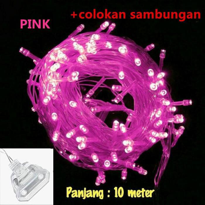 SinarTerang - PINK LED Tumbler Romantis Kasih Sayang Valentine Merah Muda Lampu KAP Natal Hias Christmast Tumblr Twinkle Cafe Toko Hotel Bagus Grosir Murah