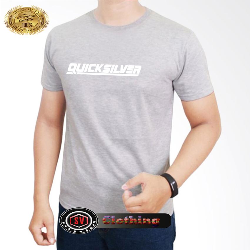 Kaos distro Quiksilver Teks White Premium