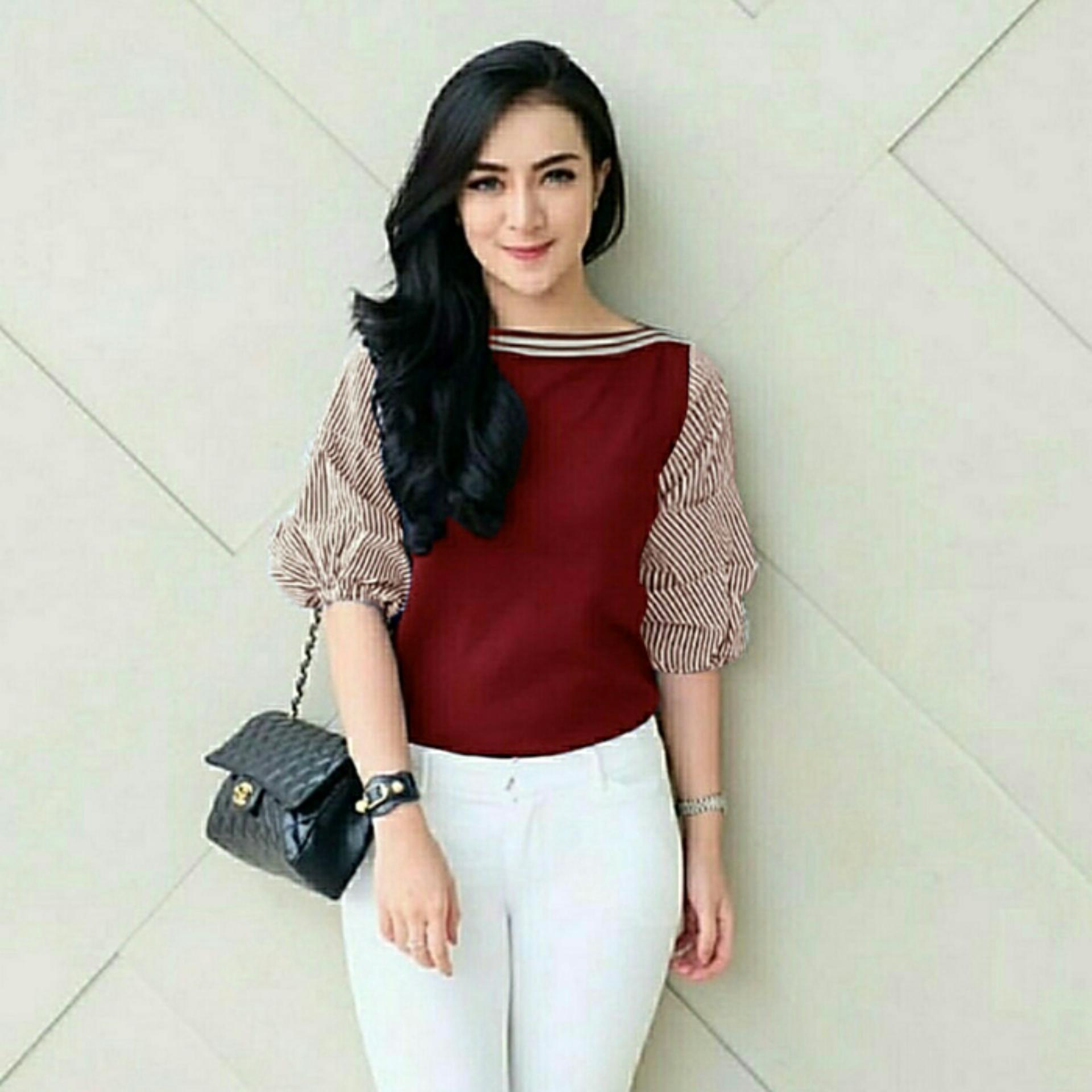 GA Fashion Blouse Ririn Merah Blouse Cindy Putih / Baju Wanita / Blouse Korea / Atasan Wanita / Baju Formal / Kemeja Wanita / Kemeja Formal / Atasan Muslim / Kemeja Cewek Tunik / Blouse Sabrina