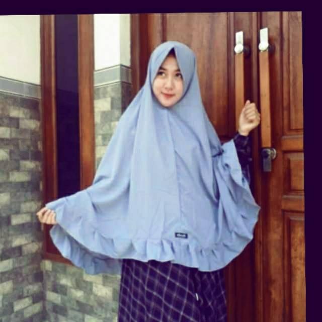 KHIMAR syari rempel/khimar rempel jumbo/kimar pet rempel syari/jilbab instan rempel syari/jilbab (RJ abu)