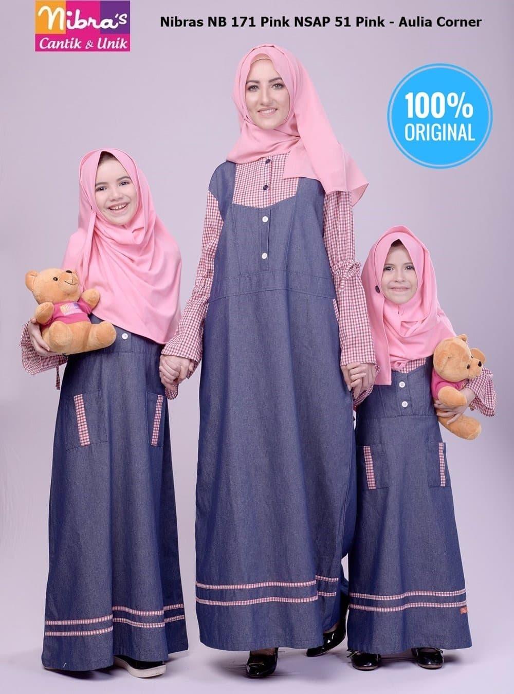 Nibras Gamis Ibu NB 171 Gamis Anak NSAP 51 Pink