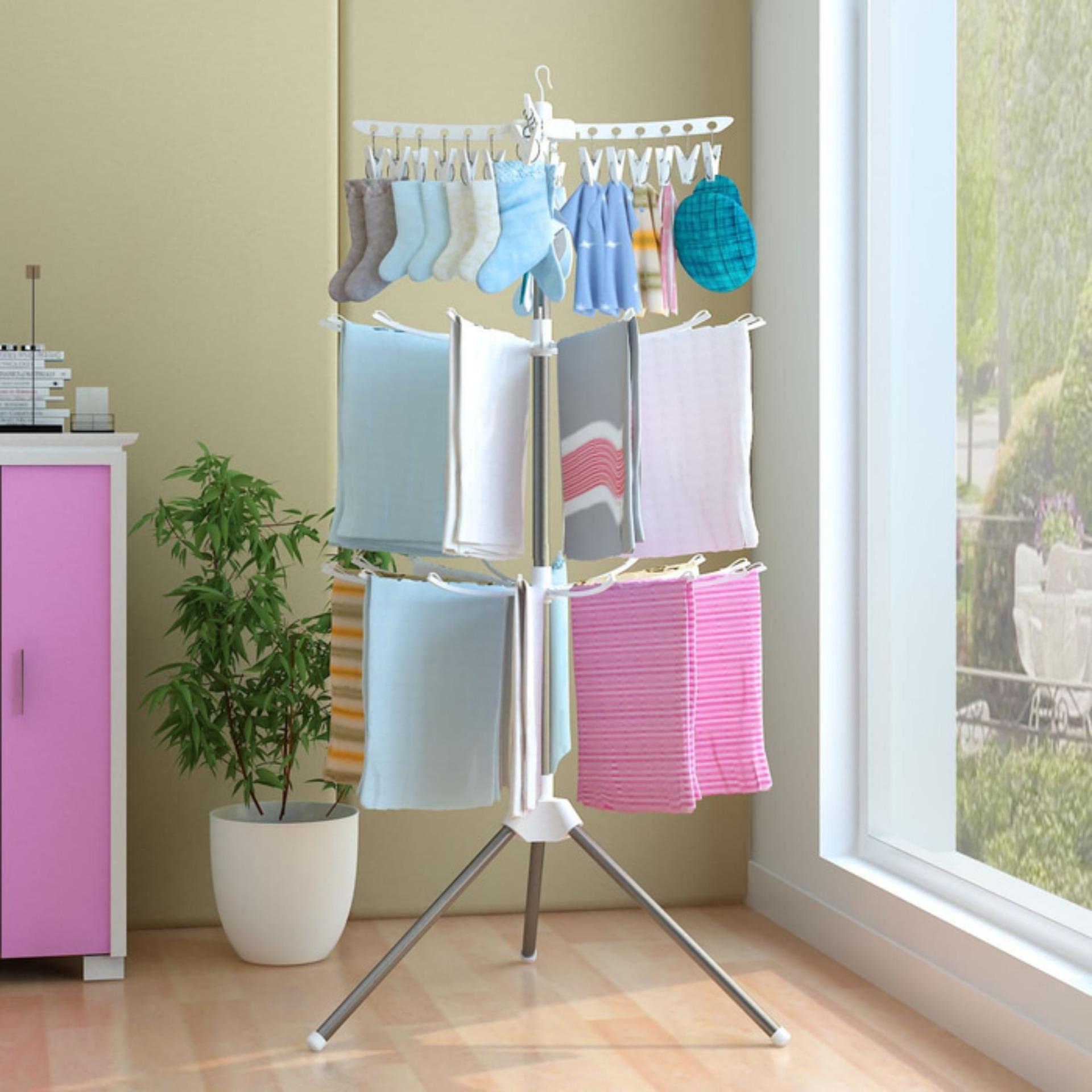 Standing hanger Lemari geser Lemari gantungan pakaian Lemari multifungsi MHX8 Putih
