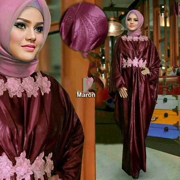 Promo Hari Ini Kaftan Thalia Marun Ungu Tua Busana Muslim Gamis Baju Pesta Mewah Maxmara Embos Untuk