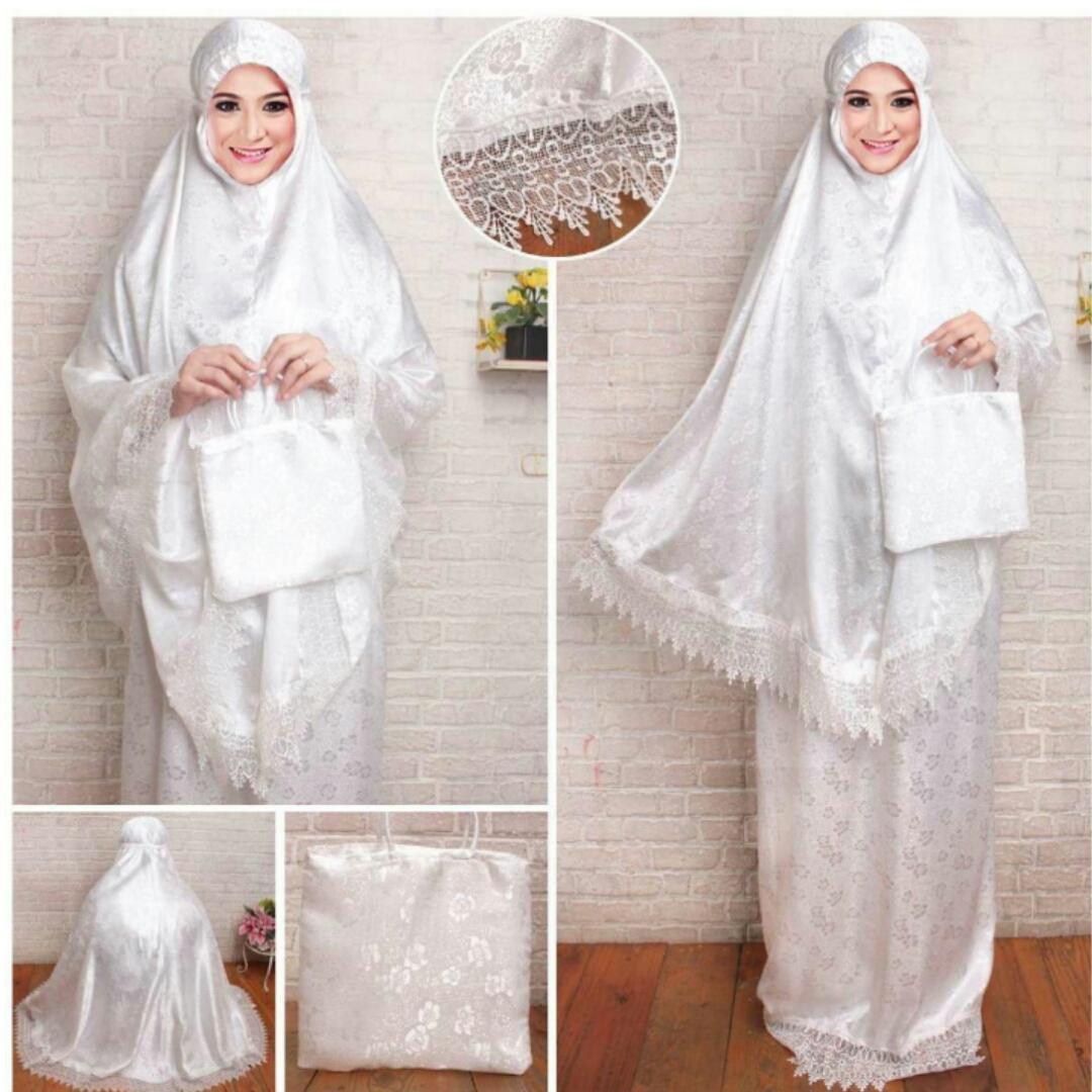 Flam/Mukena Putih/Mukena Velvet/Mukena renda