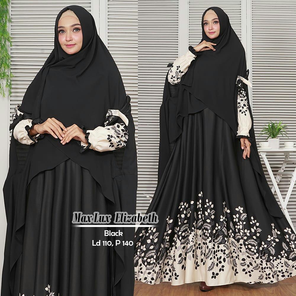 Set Gamis Syari Maxmara Elizabeth Gamis Motif Elegan Busui Murah