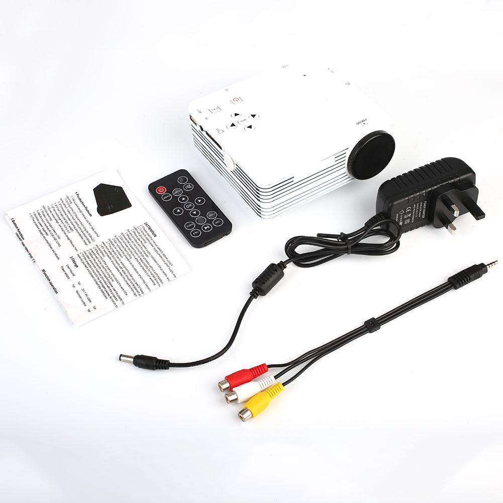 H80 Portable 2000LM White School Mini LCD Projector LED Video Projector UK PLUG