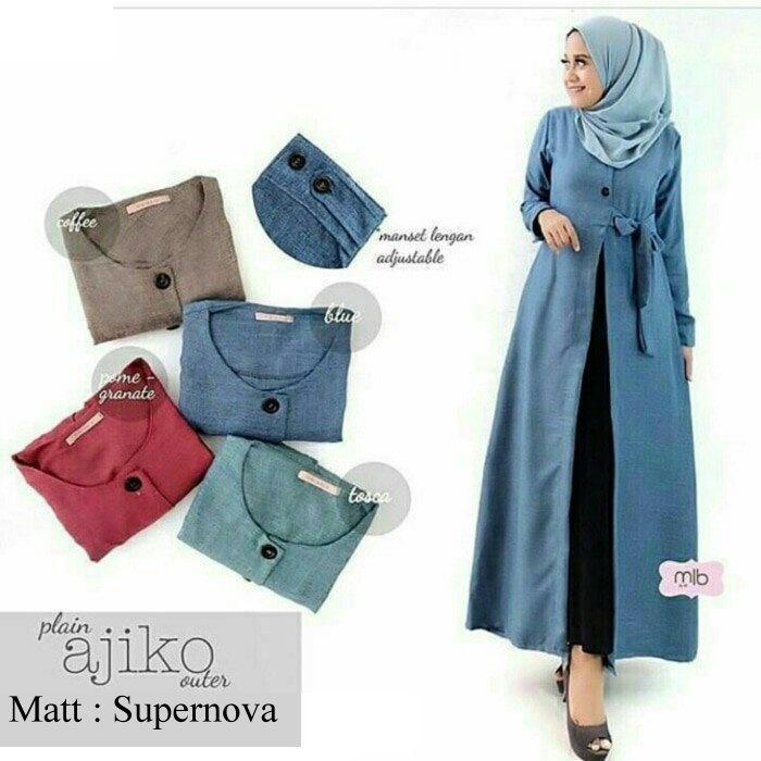 HRV Shop Outer Wanita Ajiko (TANPA Inner TANPA Pashmina) / Dress Muslimah / Hijab Muslim / Gamis Syari / Baju Muslim / Fashion Muslim / Fashion Maxi / Setelan Muslim / Atasan Muslimah / Dress Muslimah / Hijab Muslim / Gamis Syari / Baju Muslim