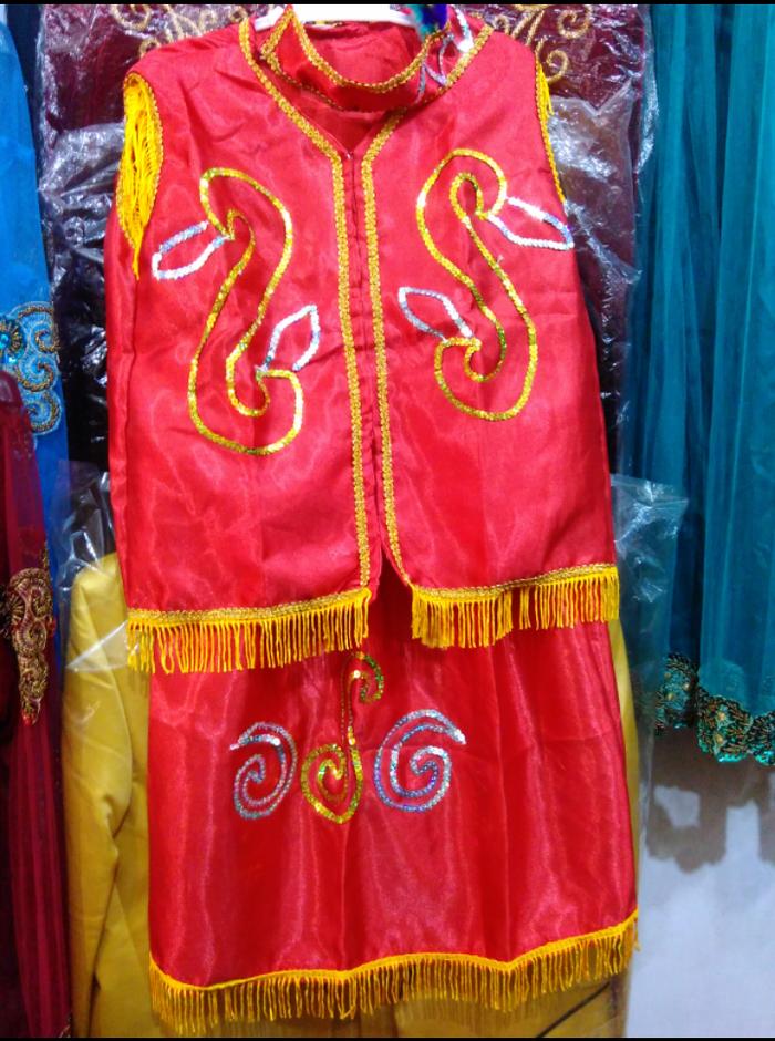 Baju dayak u anak SD bahan saten